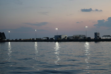 port at night