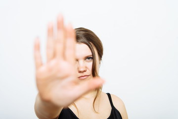 Stop gesture girl