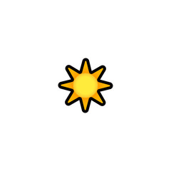 Sun Isolated Realistic Vector Icon. Star Illustration Emoji, Emoticon, Icon