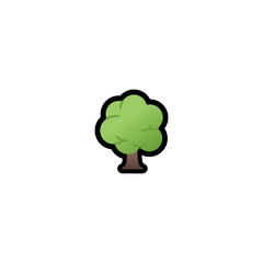 Green Tree Isolated Realistic Vector Icon. Tree Illustration  Icon