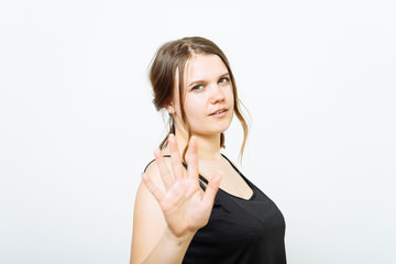 Stop gesture girl