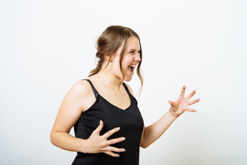 Angry screaming woman