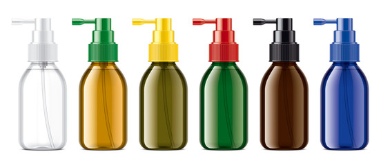 Set of Colored Sprayers bottles. Transparent version. 