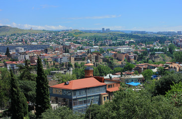 Fototapeta na wymiar Georgia. 02/06/2017 year. Beautiful views of the city of Tbilisi.