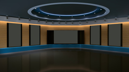 Virtual 3D Studio with vertical screens