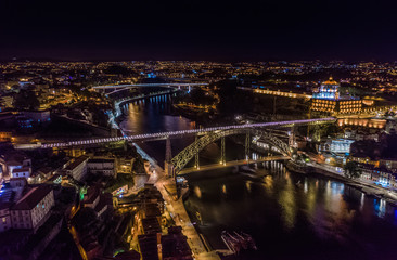 Fototapeta na wymiar Porto in Portugal cityscape, aerial drone view
