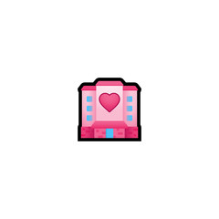 Love Hotel Isolated Realistic Vector Icon. Building  Illustration Emoji, Emoticon, Icon
