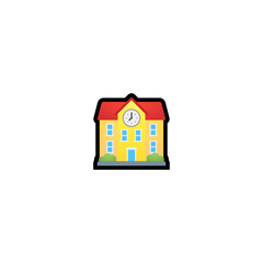 School Isolated Realistic Vector Icon.  Building Illustration Emoji, Emoticon, Icon