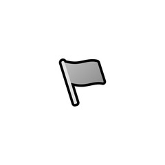 Flag Isolated Realistic Vector Icon. Gray Flag Illustration Emoji, Emoticon, Icon