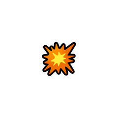 Collision Isolated Realistic Vector Icon.  Explosion, Boom Illustration Emoji, Emoticon, Icon