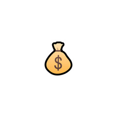 Money Bag Isolated Realistic Vector Icon. Dollar Symbol Illustration Emoji, Emoticon, Icon