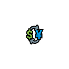Currency Exchange Isolated Realistic Vector Icon. Money Illustration Emoji, Emoticon, Icon