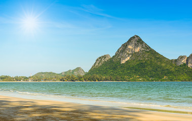 Naklejka premium The bay of Ao Manao beach at Prachuap Khiri Khan, Thailand