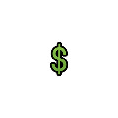  Heavy Dollar Sign Isolated Realistic Vector Icon. Money Symbol Illustration Emoji, Emoticon, Icon