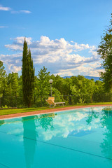 Beautiful pool in Tuscany, Italy.