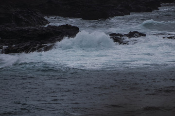 waves on the rocks, in the Canary Islands