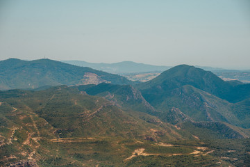 The Montserrat Mountain Spain. The Benedictine monastery of Santa Maria