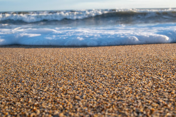 sea foam. foam on a beach