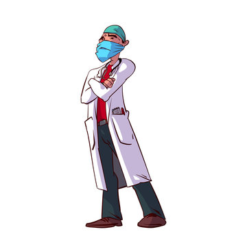 Colorful vector illustration of a doctor