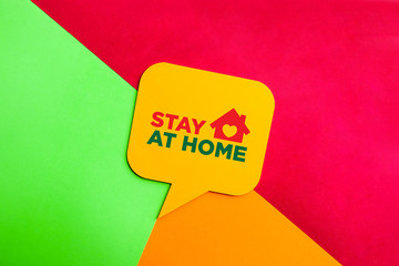 Stay at home on a speech bubble.