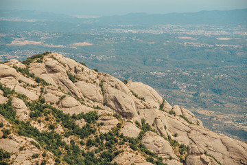 The Montserrat Mountain Spain. The Benedictine monastery of Santa Maria