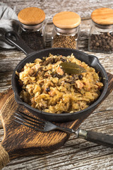 Bigos, a traditional Polish dish with cabbage.