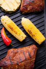 Grilled Pork Ribs On Griddle