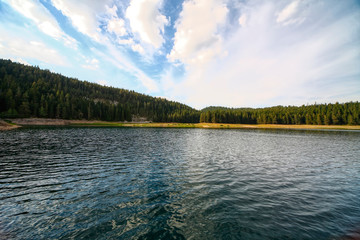 Sunset scene on lake