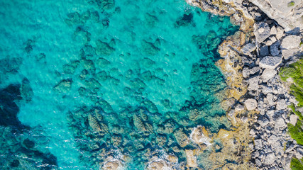 Summer photo of aerial beach and sea 
