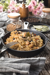 Bigos, a traditional Polish dish with cabbage.