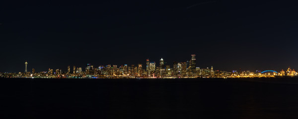 Nighttime Panorama of Seattle 