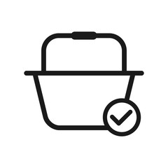 shopping basket icon in trendy flat style vector logo template