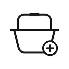 shopping basket icon in trendy flat style vector logo template
