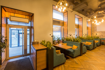 Comfortable modern place for having a rest, no people