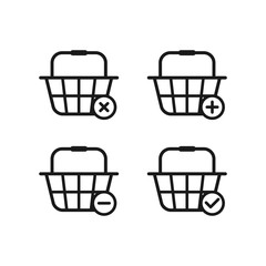 shopping basket icon in trendy flat style vector logo template