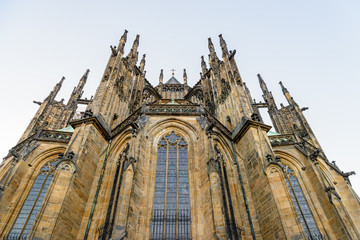 Fototapeta na wymiar East side of St. Vitus Cathedral, Prague Castle, Prague, Czech Republic