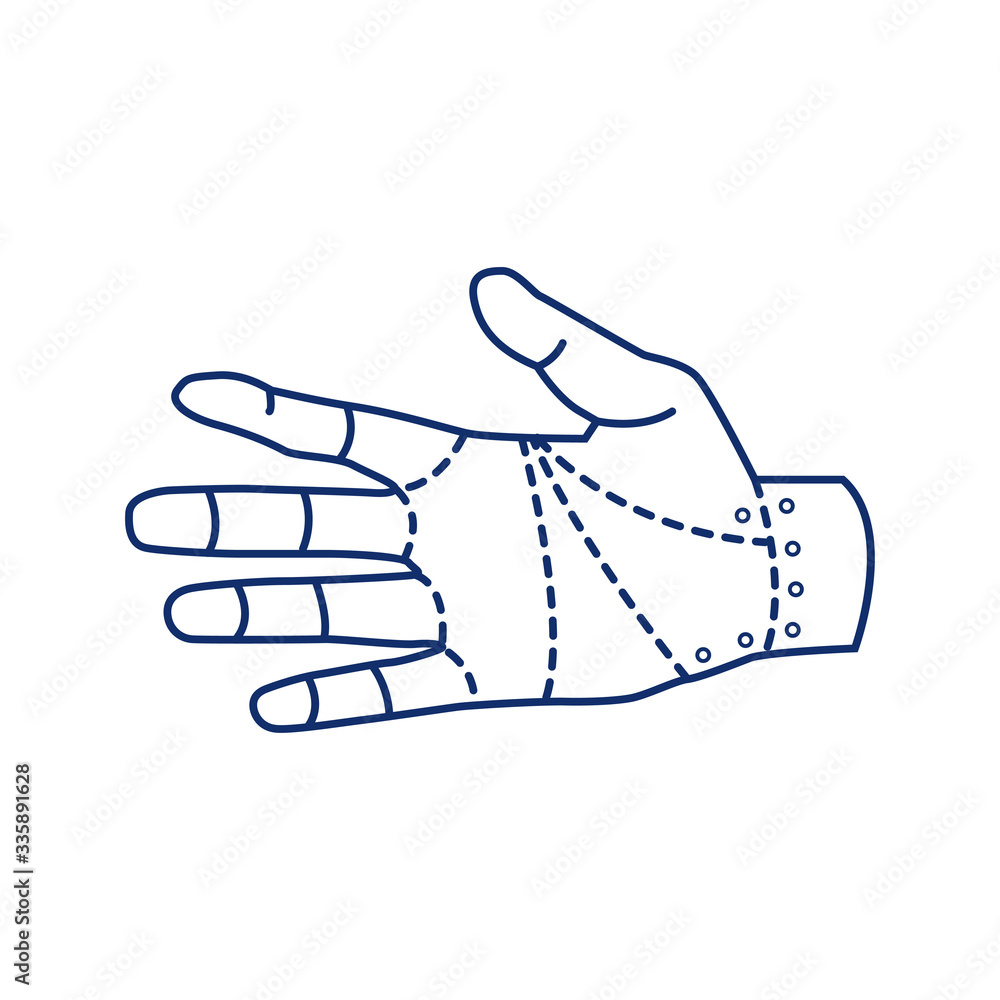 Poster robotic hand black line icon. type of mechanical arm, usually programmable, with similar functions t