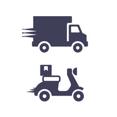 Delivery icon set isolated on white background. Vector illustration.