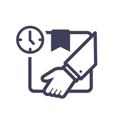 Vector hand and parcel icon. Home delivery, receive parcel concept. Premium quality graphic design. Signs, outline symbols, simple thin line icons set for website, web design, mobile app, infographics