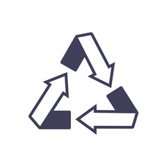 Recycle sign isolated on white background. Vector icon on white background