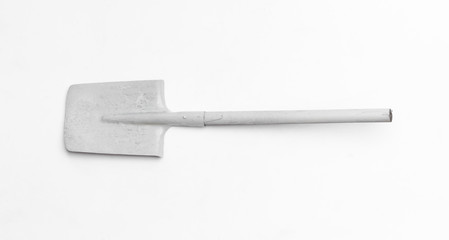 white spade isolated on white background
