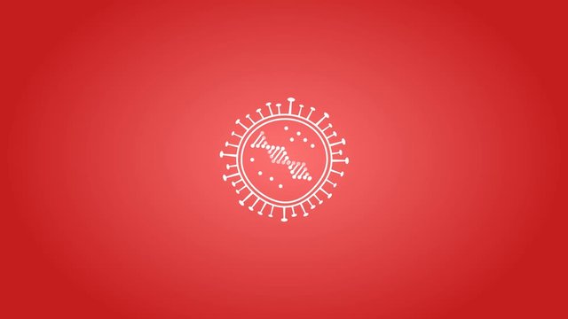 Coronavirus Covering the World. Virus on red background.