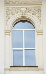 Fototapeta na wymiar Window of old historic building in Sevastopol, Crimea, Russia.