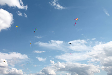 Fototapeta na wymiar flying balloons in the sky