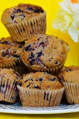 Homemade blueberry and lemon muffins