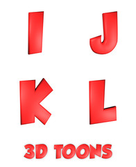 3D Toons Red Alphabet - 3D Illustration
