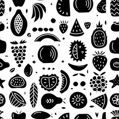 Fruits collection, creative seamless background for your design