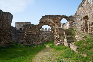 Mourao castle ruin interior historic building in Alentejo, Portugal