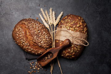 Various homemade bread
