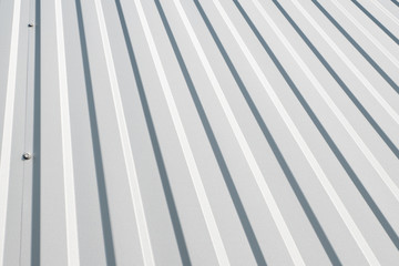 Obraz premium White Corrugated metal sheet surface of the wall. Galvanize steel background.